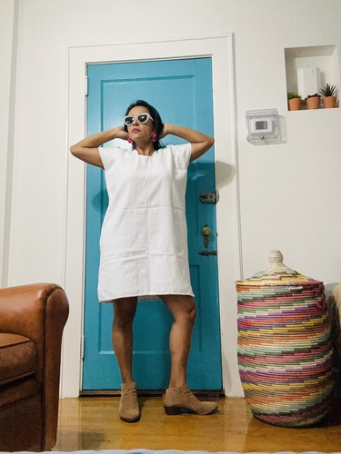 Kaftan Handwoven Mexican Huipil San Juan Colorado White