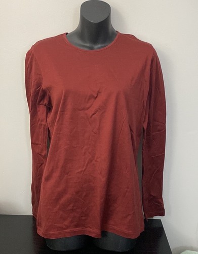 Authentic Womens Hermes Paris burgundy red long sleeve top