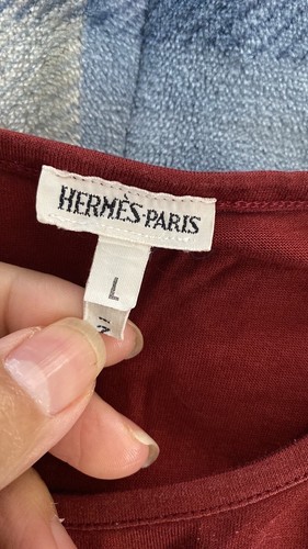 Authentic Womens Hermes Paris burgundy red long sleeve top - photo 2