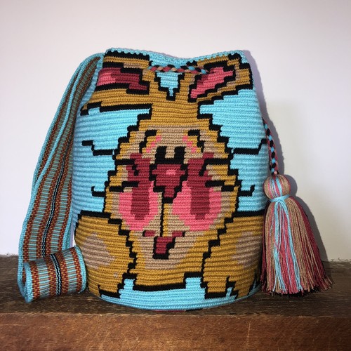 Authentic Wayuu Mochila Colombian Bag Large Rabbit Bunny - photo 2