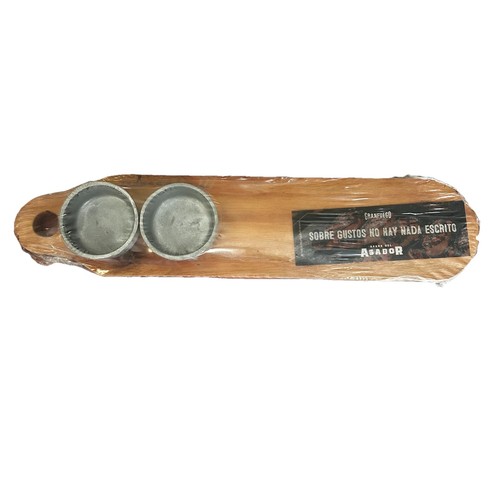 Serving board with dip bowls - Eucalyptus wood From Argentina