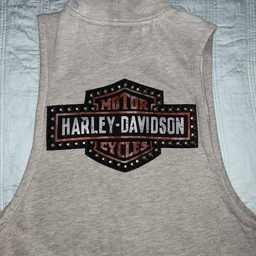 NWT Harley-Davidson Women's Studded Sleeveless Hoodie Vest M - photo 4