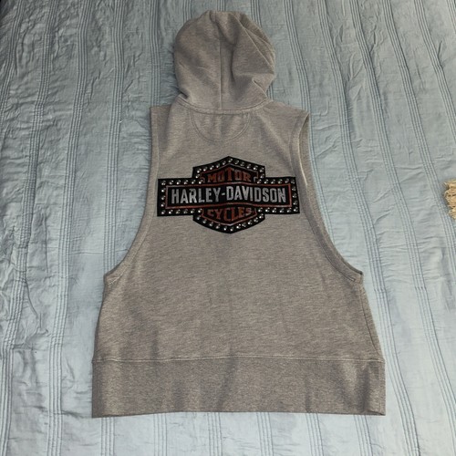 NWT Harley-Davidson Women's Studded Sleeveless Hoodie Vest M - photo 5