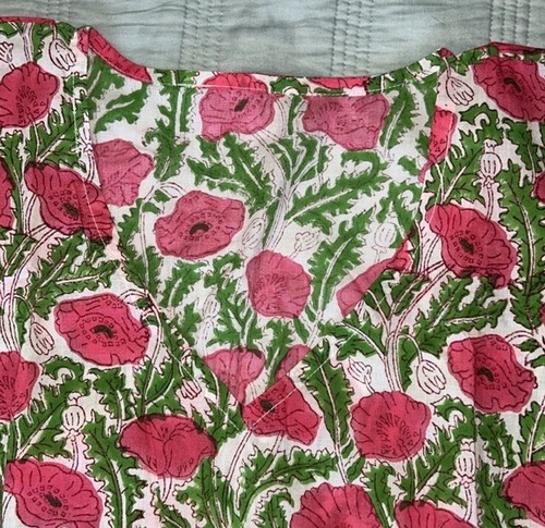 NWOT Floral hand Block Printed Long Kaftan Dress Pink White - photo 2