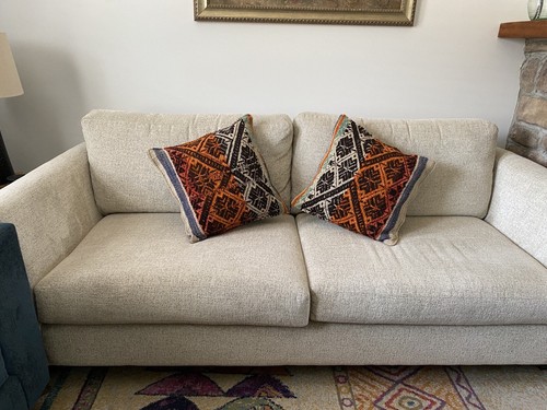 Set of 2 Peruvian Frazada Handwoven Square Pillow Covers 18x18