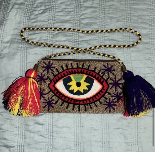 Authentic Wayuu Crossbody Clutch Bag Medium Multicolor