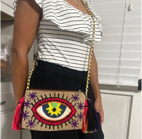 Authentic Wayuu Crossbody Clutch Bag Medium Multicolor - photo 4