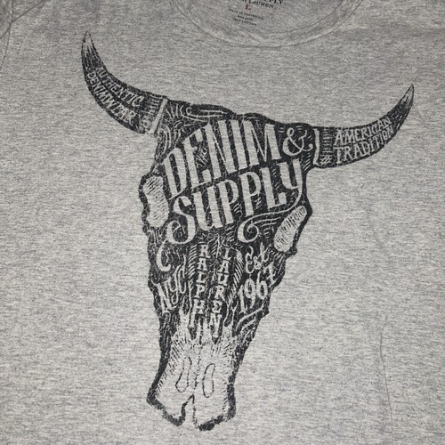 Vintage Ralph Lauren Denim & Supply Skull Bull Graphic T-Shirt - photo 2
