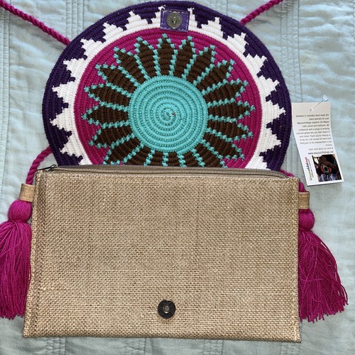 Authentic Wayuu clutch with knitted flat cover colorful - photo 5