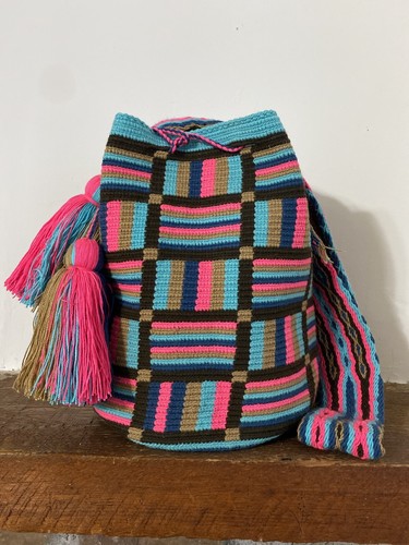 Authentic Wayuuchilabags Mochila Bag Large Size Stripes