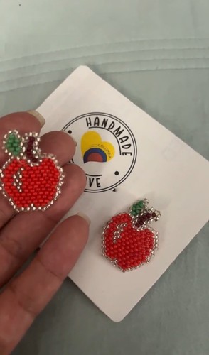 NEW Apple Earrings Beaded Colombian Jewelry Embera chami Tribe - photo 3