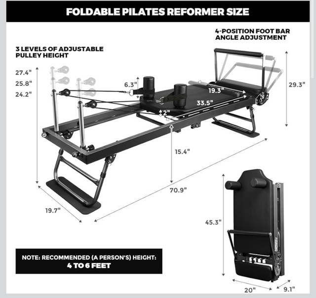 ONETWOFIT Foldable Pilates Reformer - photo 3