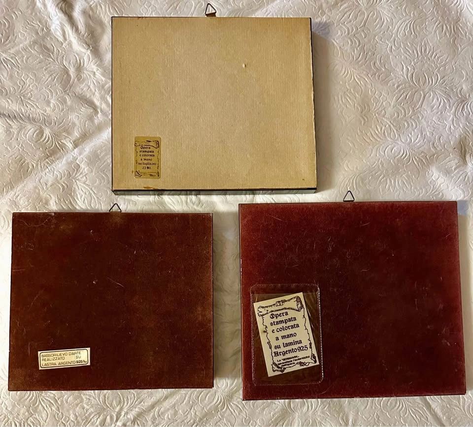 3 Framed Italian Gold & Silver Metal Artworks - photo 5