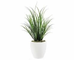3.5 ft Silkcraft Grass White Potted Plant - Indoor Artificial