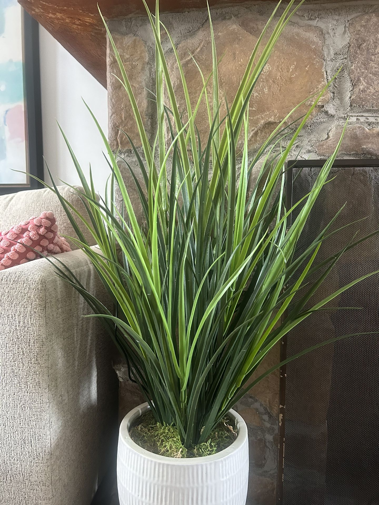 3.5 ft Silkcraft Grass White Potted Plant - Indoor Artificial - photo 3
