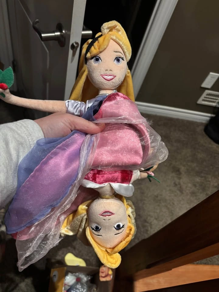 Disney Sleeping Beauty 14" Topsy Turvy Different Dresses Stuffed - photo 5