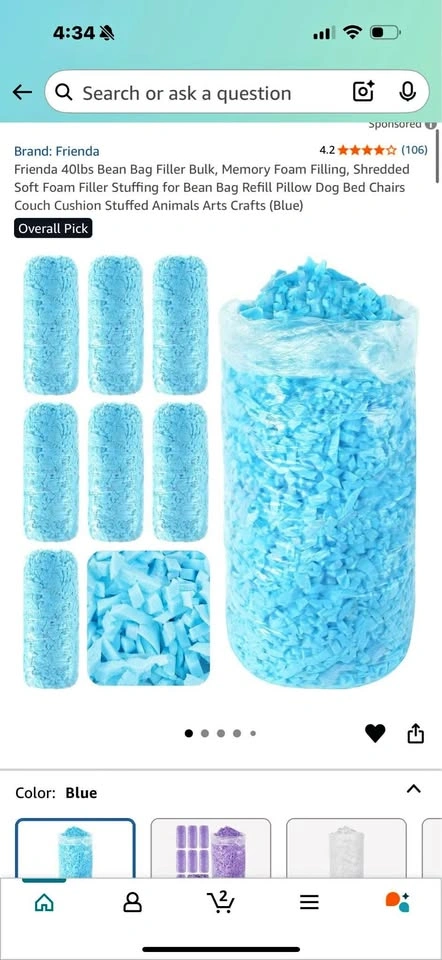 40lbs of foam filling