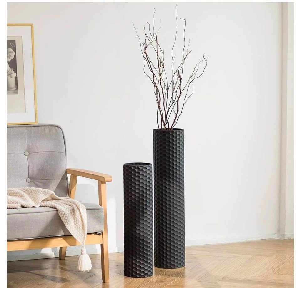 Tall Vases for Floor: 27.6/21.7in Metal Cylinder - photo 2
