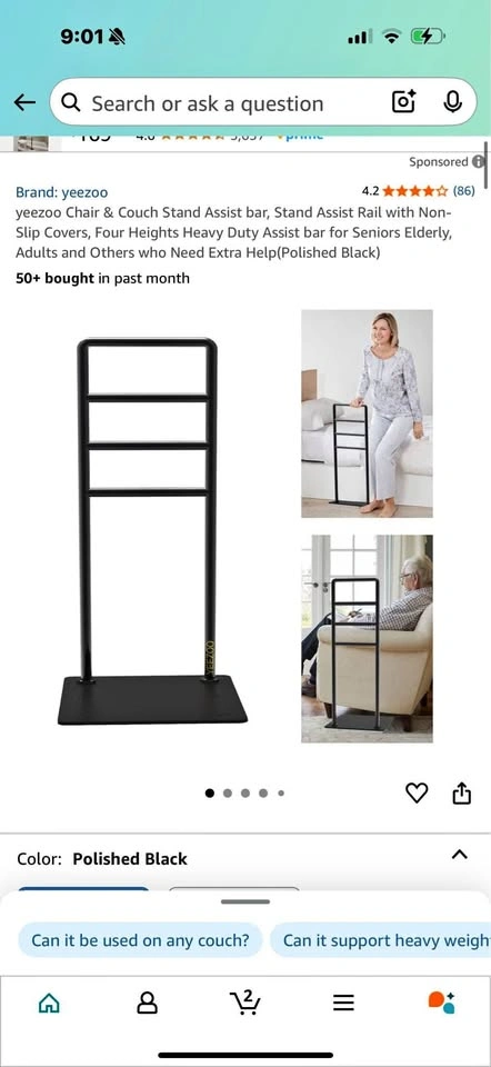 Chair and couch assist bar/stand