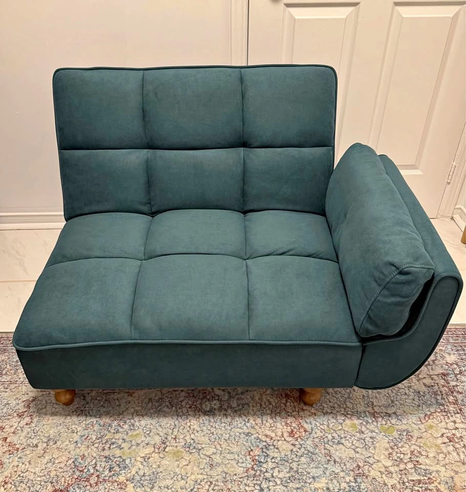Convertible Tufted Accent Chair Lounger 2-in-1 – Teal