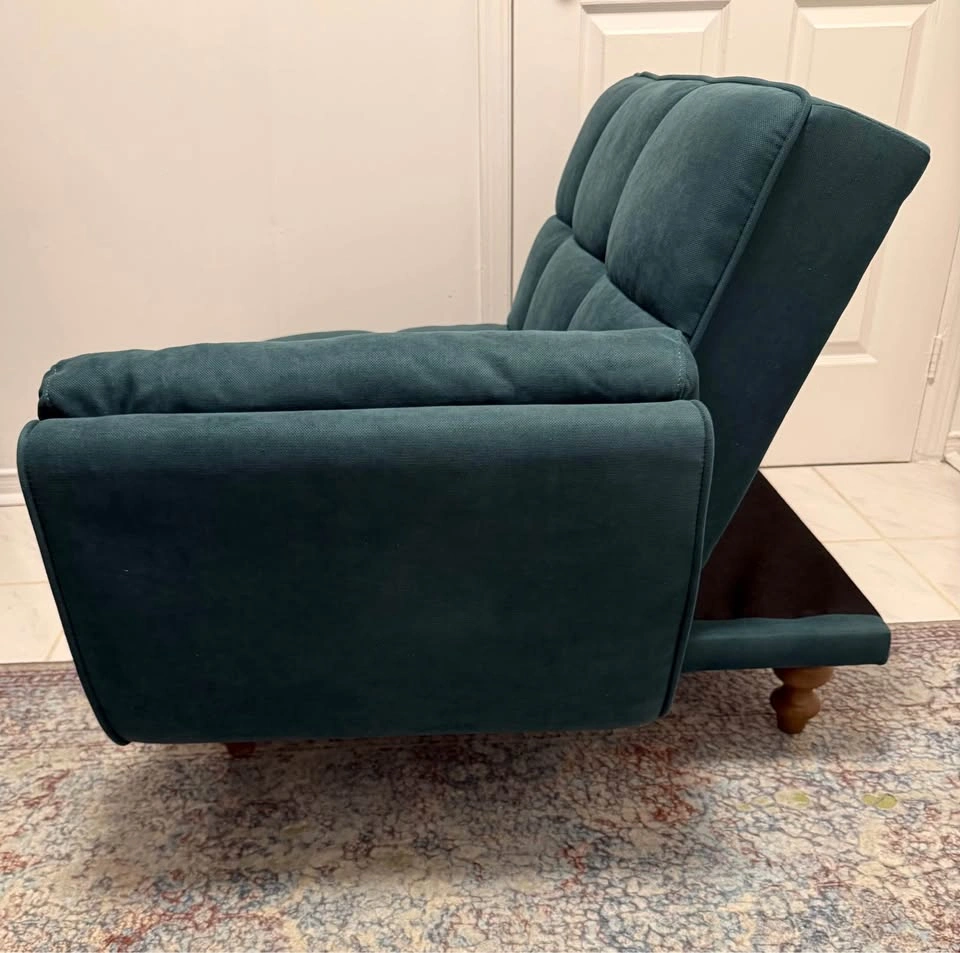 Convertible Tufted Accent Chair Lounger 2-in-1 – Teal - photo 3