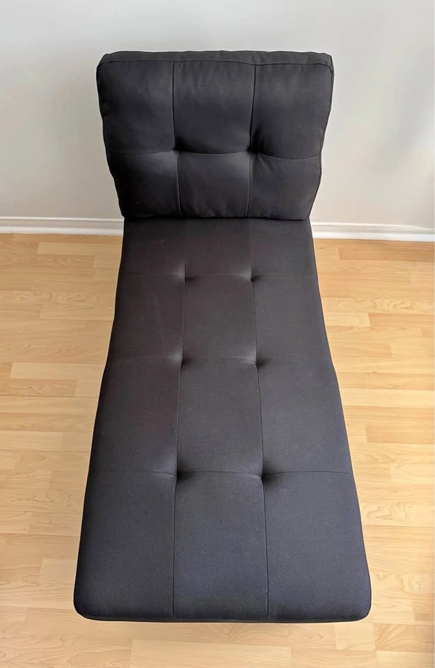 NEW Storage Chaise Lounge – Black | Reclining + Hidden Storage - photo 2
