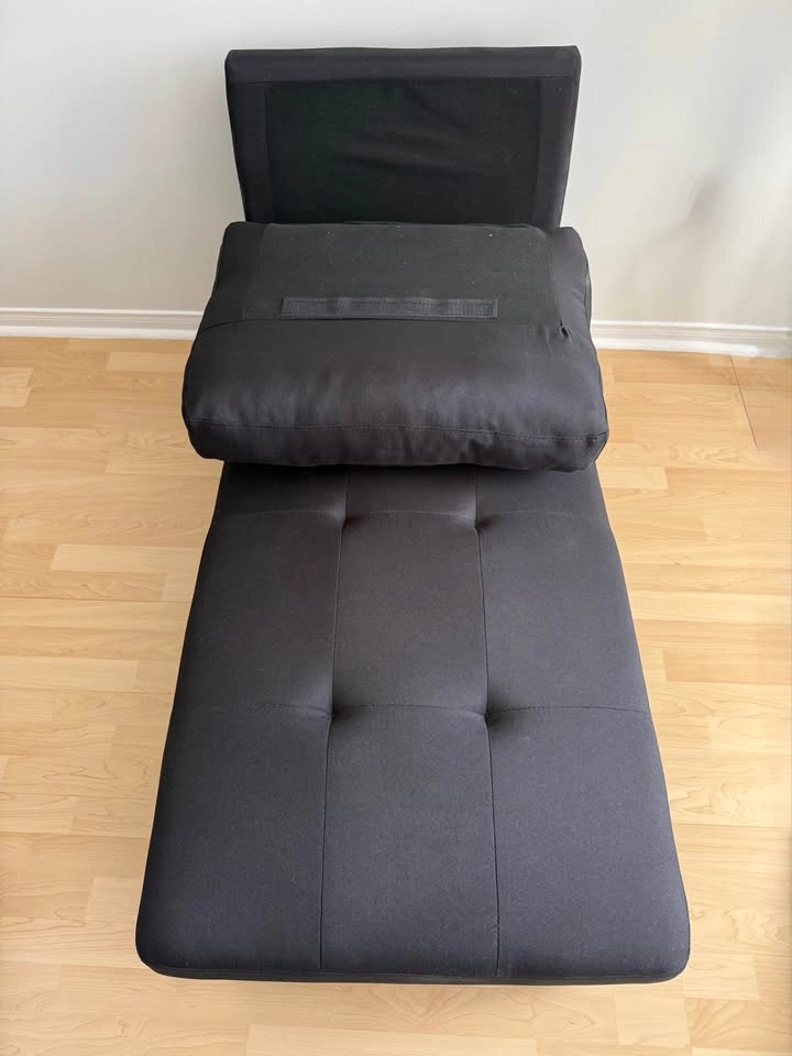 NEW Storage Chaise Lounge – Black | Reclining + Hidden Storage - photo 3
