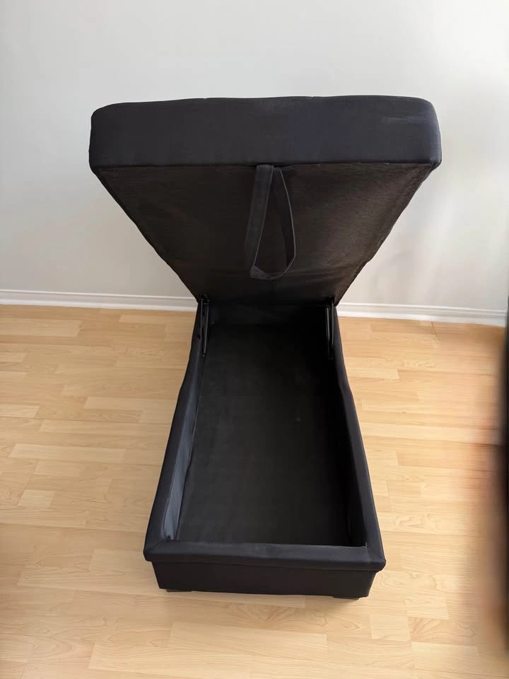 NEW Storage Chaise Lounge – Black | Reclining + Hidden Storage - photo 4