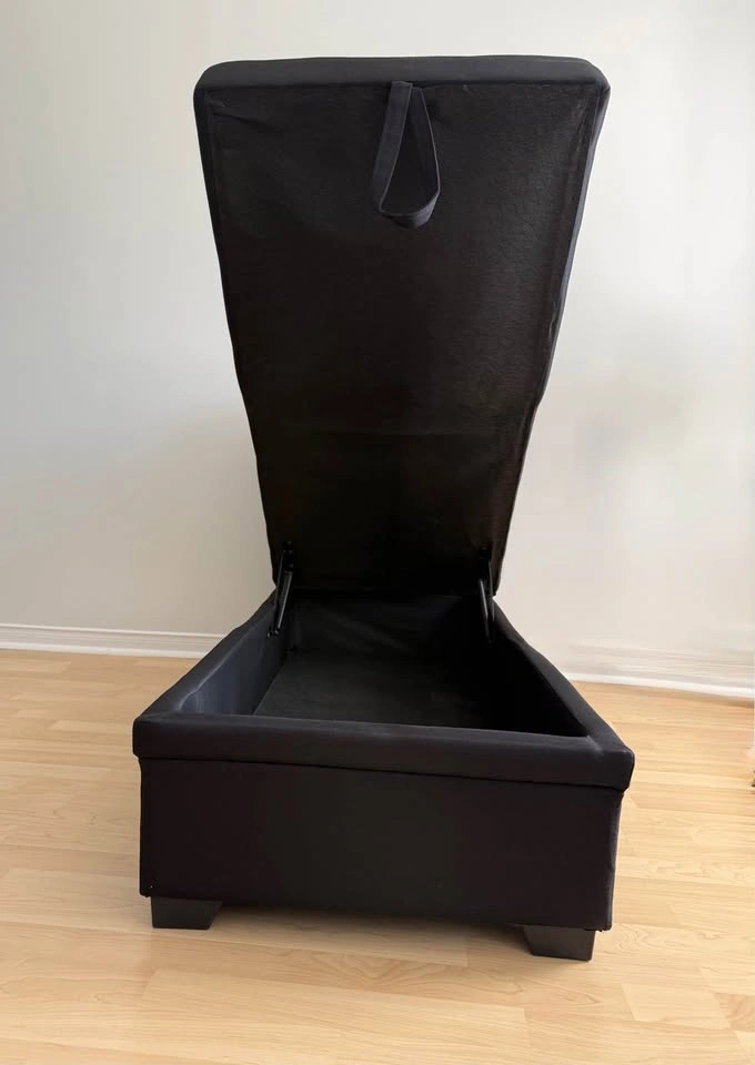 NEW Storage Chaise Lounge – Black | Reclining + Hidden Storage - photo 5