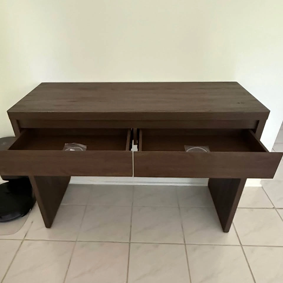 NEW 2-Drawer Desk / Console Table – Dark Walnut - photo 5