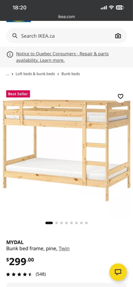 Moving Sale - IKEA MYDAL Bunk Bed Frame with One Mattress - photo 3