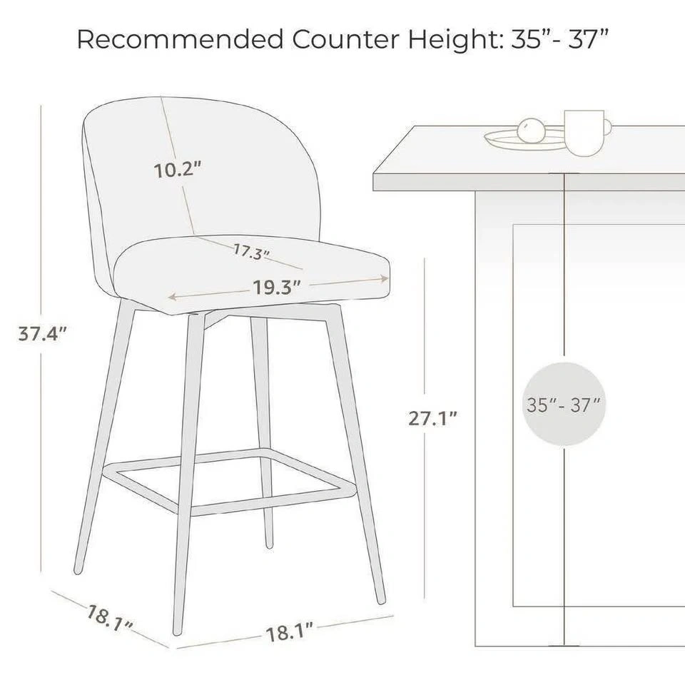 Set of 3 Black Faux Leather Swivel Counter Stools - photo 4