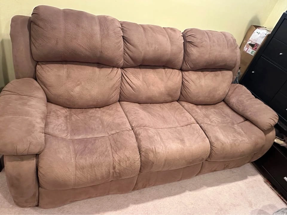 Brown Microfiber Reclining Sofa - photo 3