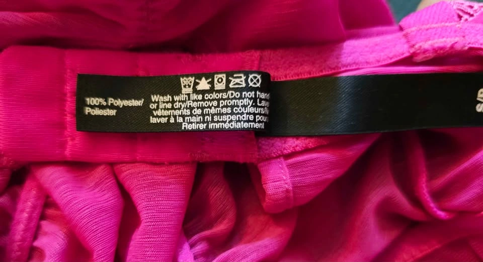 La Senza Hot Pink & Black Ruched Chemise with Garters - Size S - photo 4