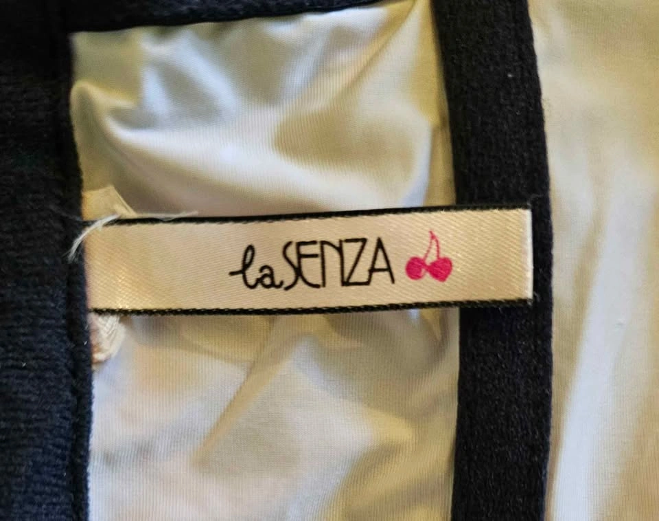 Vintage La Senza Contrast Piping Nude & Black Corset - Size S - photo 3