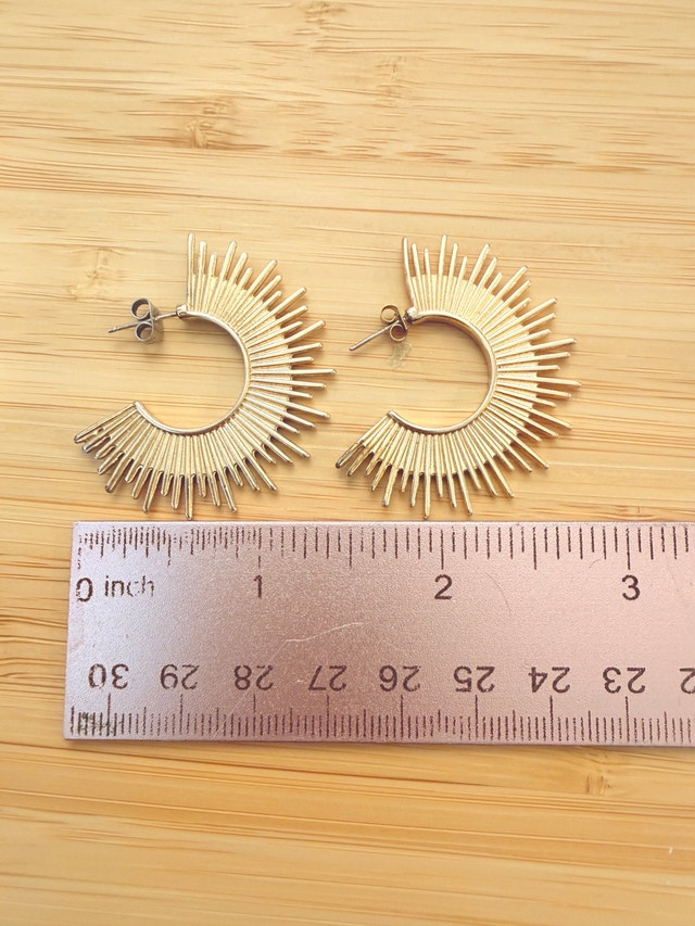 Sunburst Hoop Earrings - photo 2