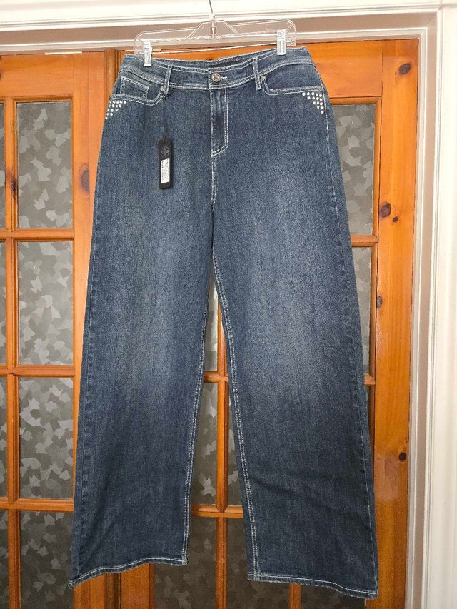 Y2K Size 34 Affliction Penelope Blue Wash Wide Leg Jeans