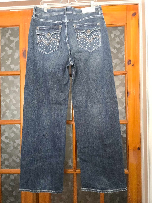 Y2K Size 34 Affliction Penelope Blue Wash Wide Leg Jeans - photo 2