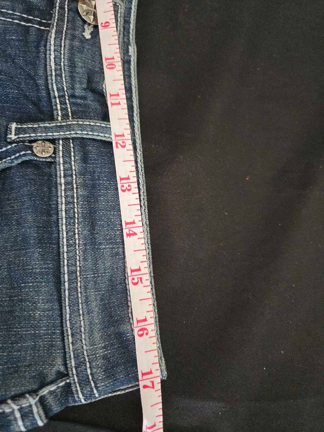Y2K Size 34 Affliction Penelope Blue Wash Wide Leg Jeans - photo 5
