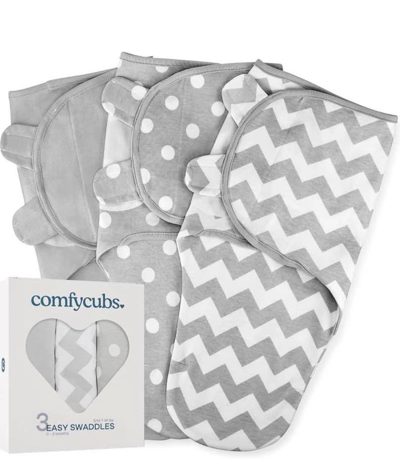 Comfy Cubs Easy Swaddle Blanket, 3 Pack