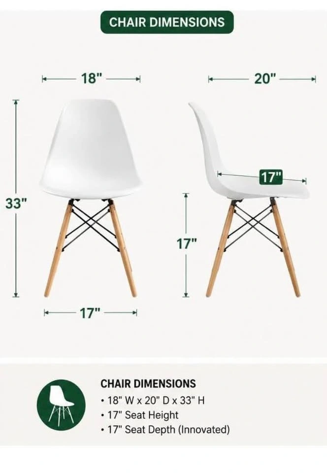 4 Eames Style Dining Chairs - photo 4