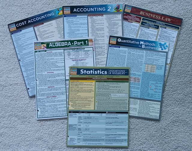Laminated Accounting Study guides, 6 as a package