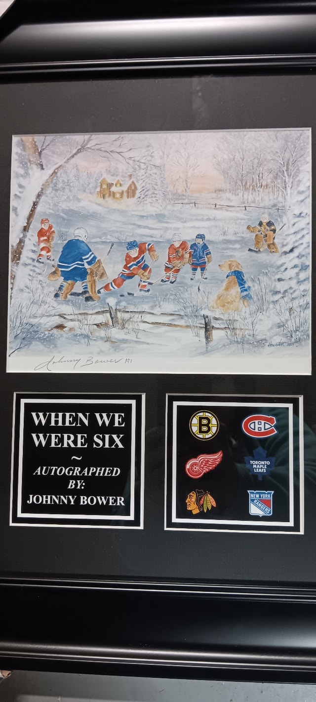 Framed Johnny Bower print, SIGNED, "When We Were Six" - photo 3
