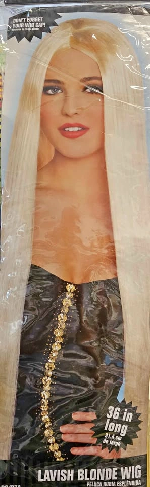 Brand New 36" Extra Long Lavish Blonde Costume Wig