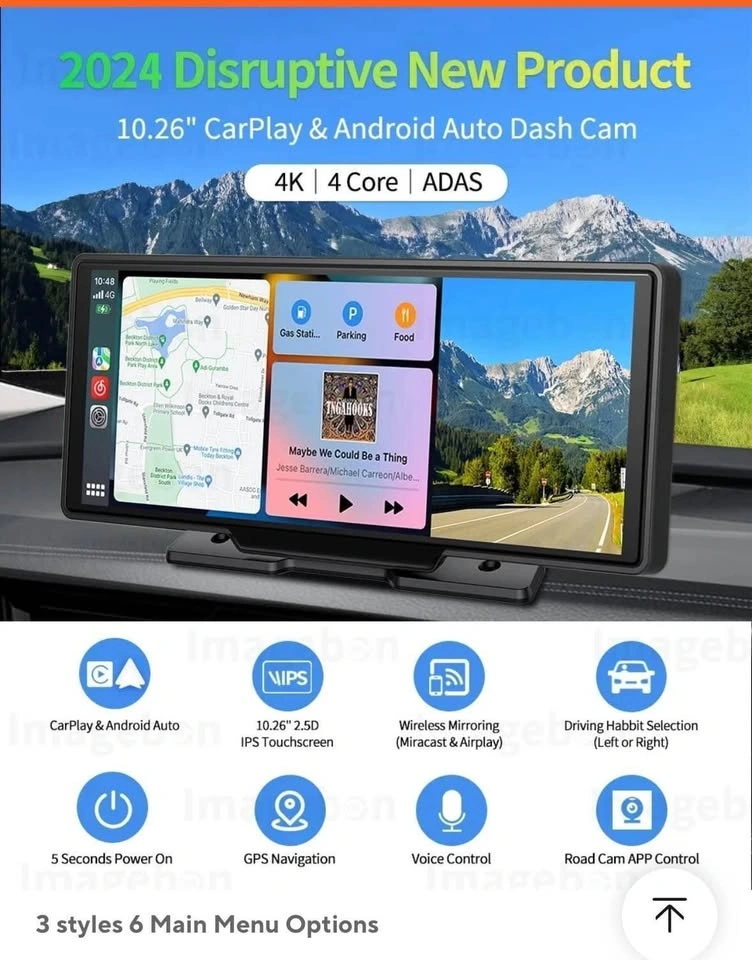 4K Carplay DashCam with Rev Cam, GPS, ADAS & Mirroring - photo 5