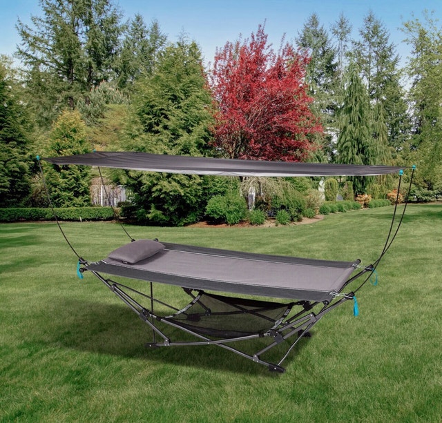 Brand New Folding Backyard Camping Hammock wt Removable Canopy