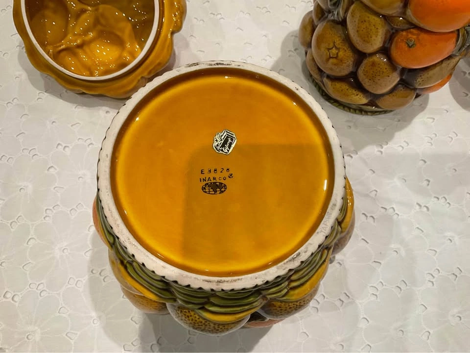 Vintage Inarco Japan Ceramic 4 Piece Fruit Canister Set - photo 3
