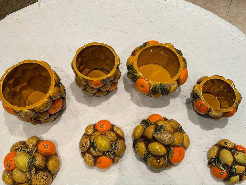 Vintage Inarco Japan Ceramic 4 Piece Fruit Canister Set - photo 5