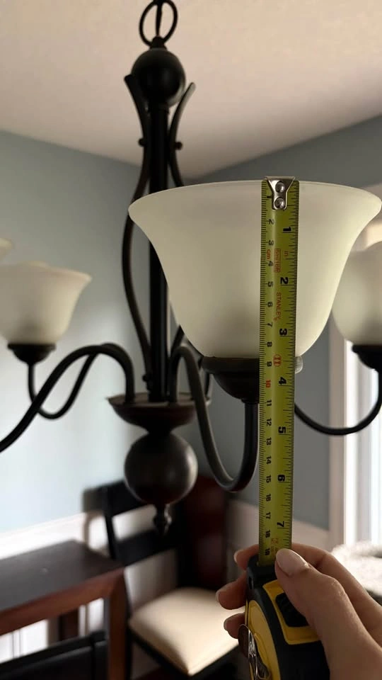 5-Light Bronze Chandelier with Frosted Glass Shades - photo 4