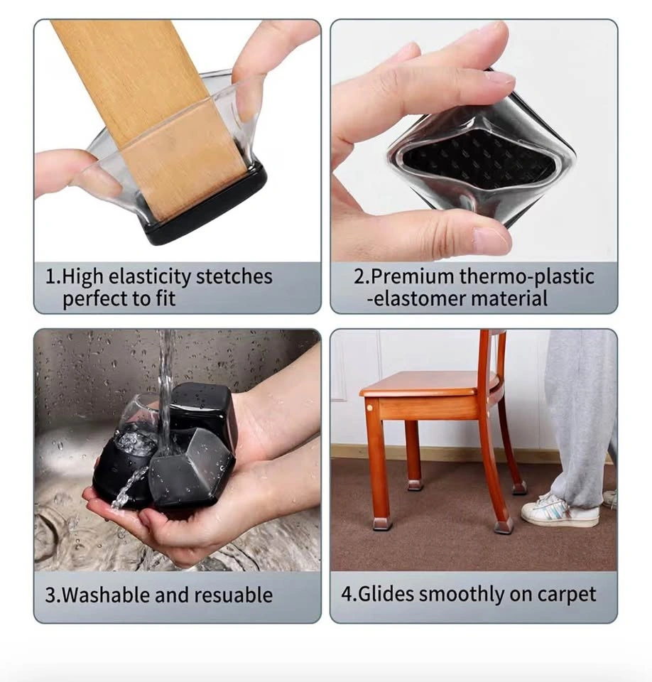 24 Pcs Large Clear Chair Leg Sliders